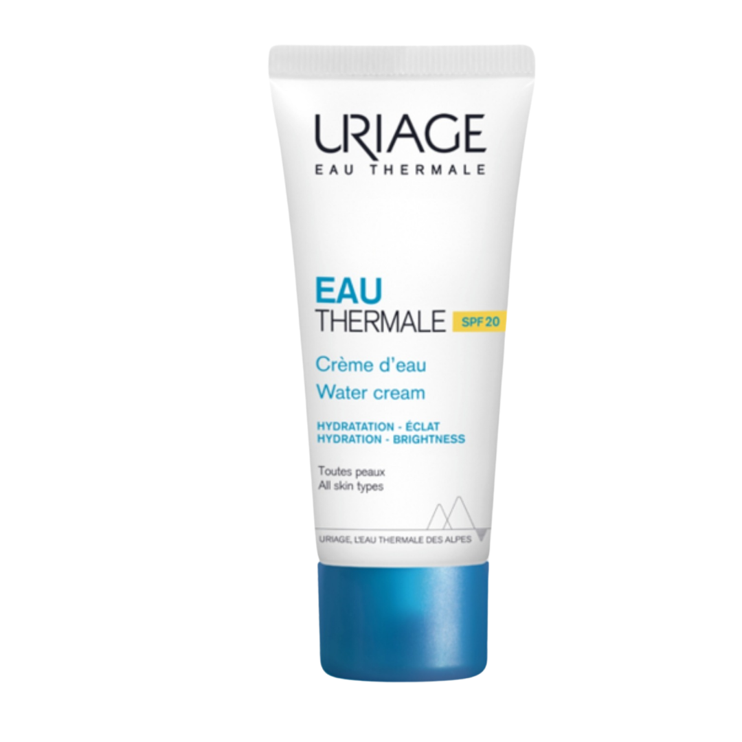 uriage eau thermale light water cream 40ml spf 20كريم الماء الخفيف لجميع انواع البشره ، يعمل هذا الكريم الخفيف والحيوي على ترطيب البشره يحتوي على مكونات نشطه تساعد على الحمايه من الآثار الضارة للتلوث كما يحمي البشرة من UVA,UVB ,لاحتوائه على SPF20