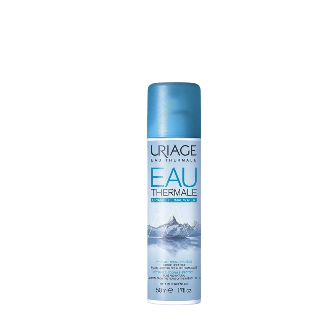 uriage thermal water spray 50ml سبريه مياه يورياج الحراريه للعنايه اليوميه غني بالعناصر الأساسيه والأملاح المعدنيه يعطي ترطيب عالي ،يهديء البشرة الحساسه