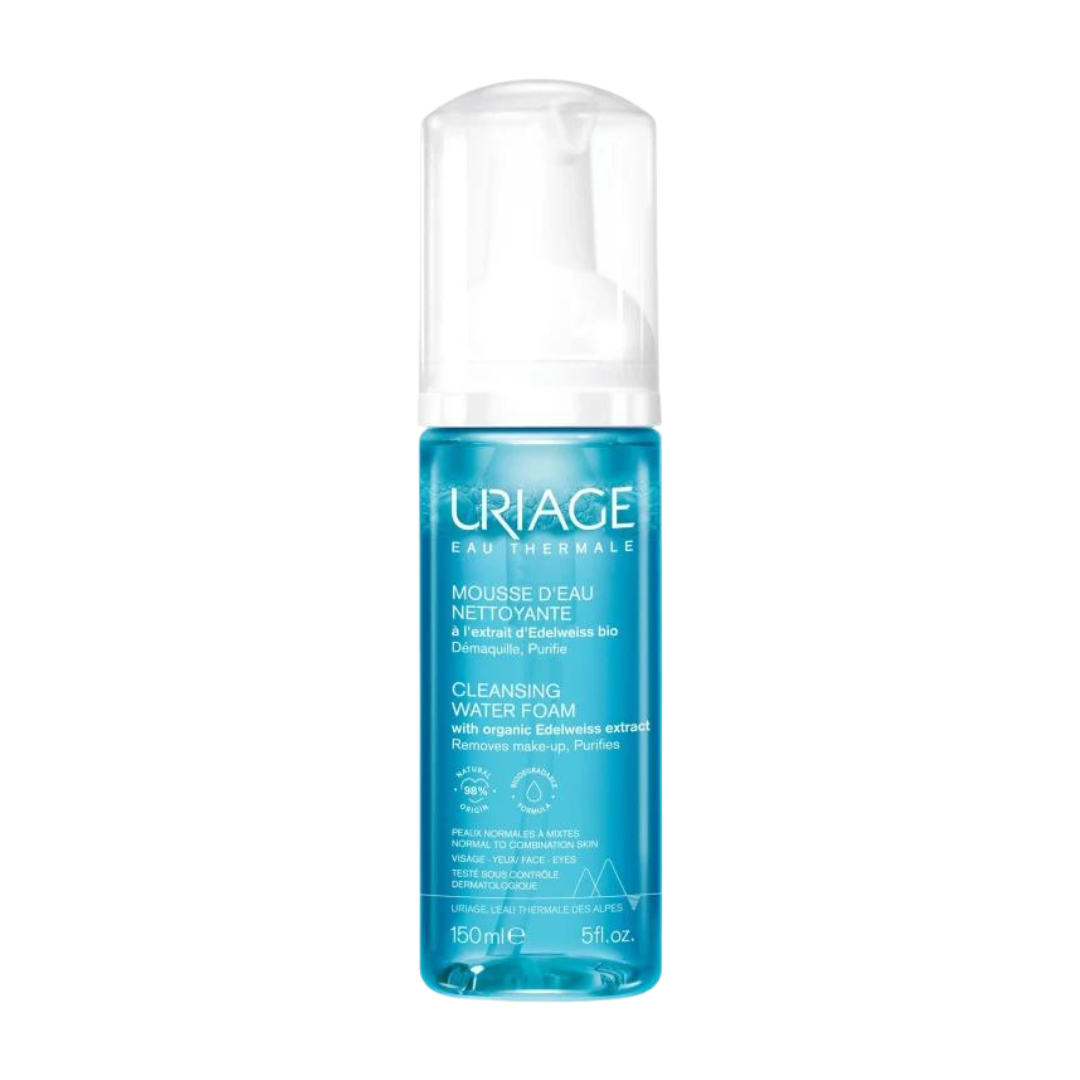 uriage mouss de foam 150ml غسول يزيل المكياج ينظف البشره ، يعيد إشراقة البشره يخلص الجلد من الشوائب ديتوكس للبشره
