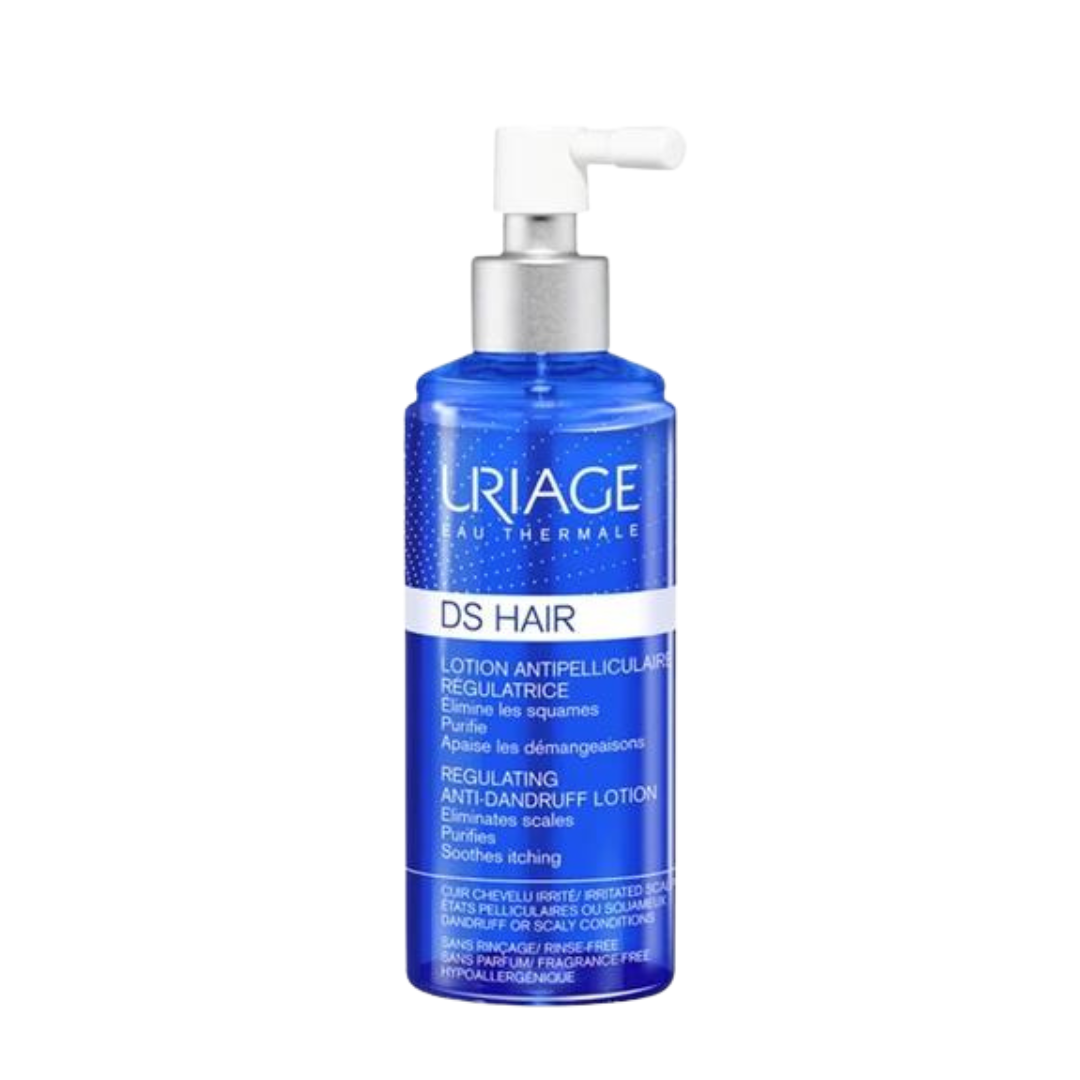 uriage ds hair lotion anti dandruff sp 100ml بخاخ لقشرة الرأس الجافه مناسب للبشره الحساسه يعمل على إزالة القشره وينظف فروة الرأس مضاد للتهيج يعالج التهاب وحكه جلد فروة الرأس يرش مرتين يوميا ويترك دون غسل