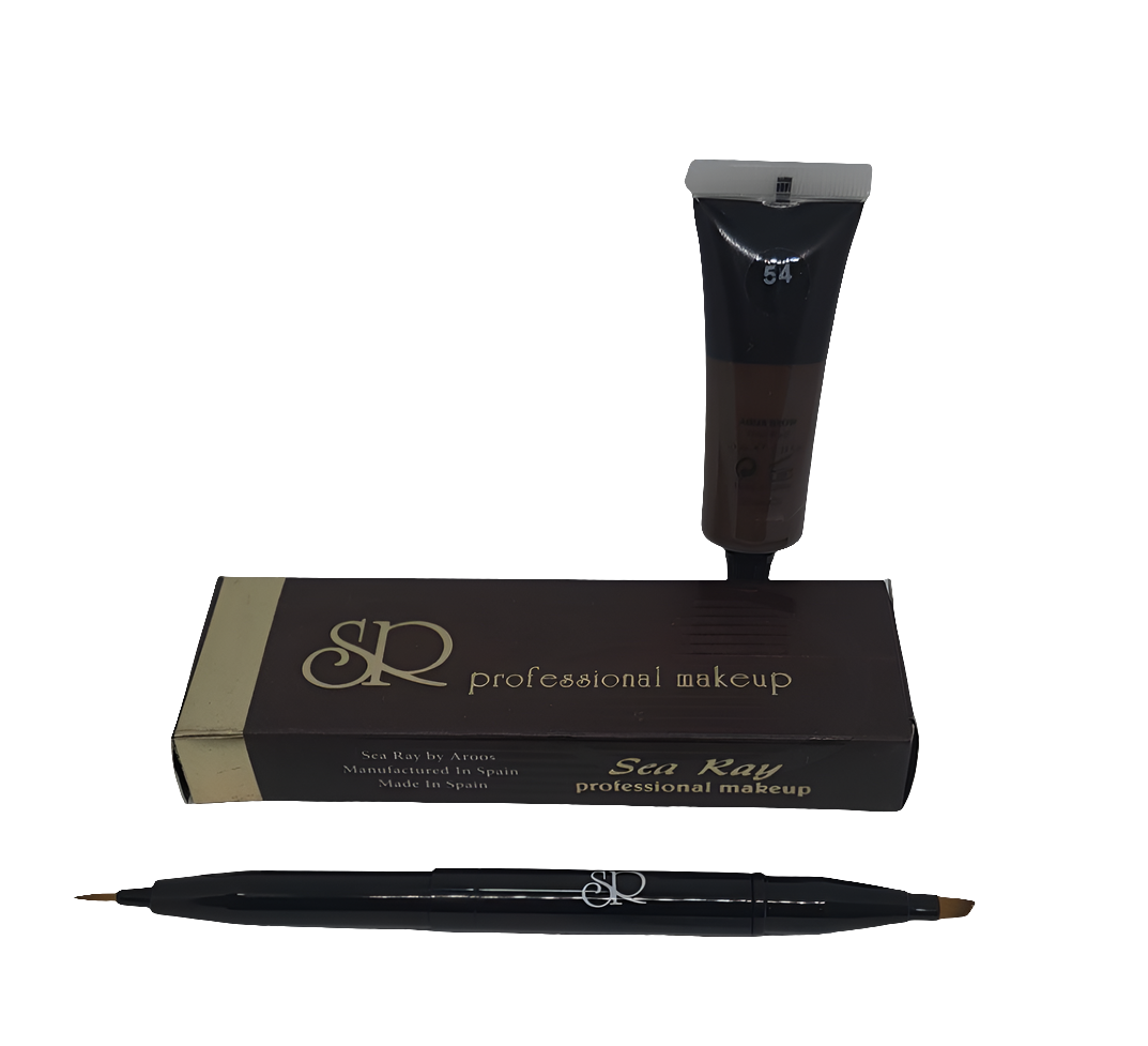 eyebrows tattoo with brush تاتو حواجب مع فرشاة