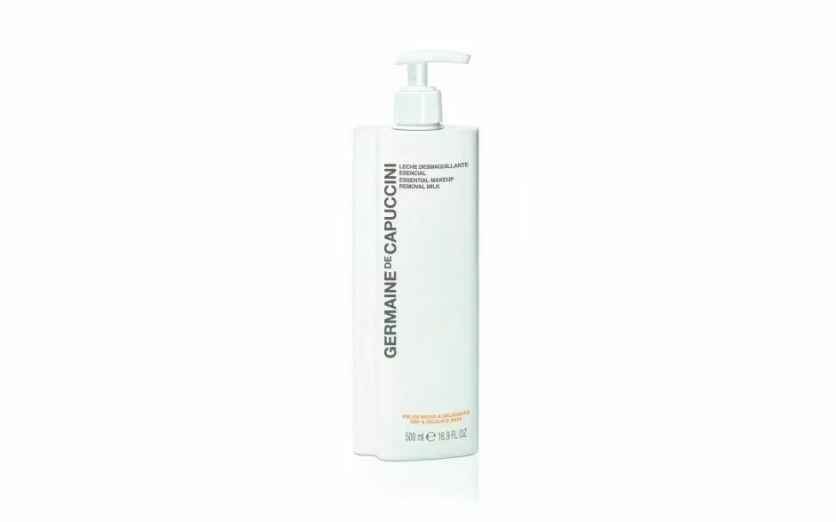 غسول للبشرة الجافه والحساسه والورديه 500ml germaine de capuccini essential makeup removal milk