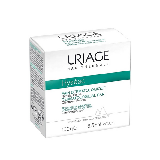 uriage hyseac pain soap 100gصابونه لأصحاب البشره الدهنيه تزيل الأوساخ ، تنظف الدهون ، تنشف الحبوب ،تزيل الجلد الزائد تزيل الإفرازات