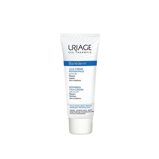 uriage bariederm repair cica-cream 100ml كريم سيكا لترميم الحروق من الدرجه الأولى والثانيه ،معالجة حروق الشمس ،تهدئة إحمرار الجلد ،تخفيف الإزرقاق الناتج عن الكدمات،علاج الإلتهابات الجلديه ،التئام الجروح والخدوش ،علاج الطفح الجلدي ،يحتوي على الزنك والنحاس