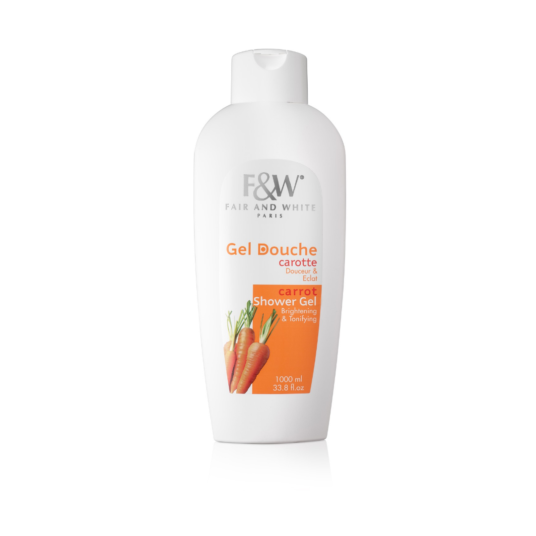 Fair and white carrot shower gel 1000ml شاور جل بخلاصة الجزر للتفتيح والترطيب