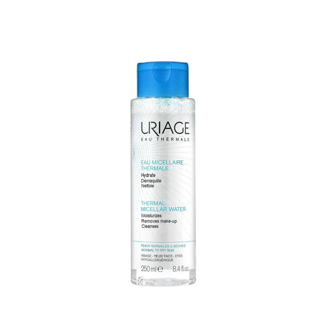 uriage eau micellaire thermal blue normal skin 250ml ميسلار ، تونر مخصص للبشرة الجافه مرطب جيد يعادل التوازن الفسيلوجي للبشرة