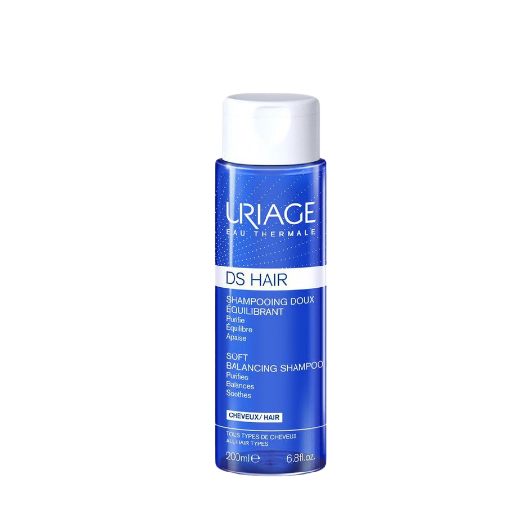 uriage ds hair soft balancing shampoo 200ml شامبو لتوازن فروة الرأس يعمل على تهدئة الفروة يقضي على القشره، يمنح شعور بالانتعاش يعطي الشعر ملمس حريري وناعم