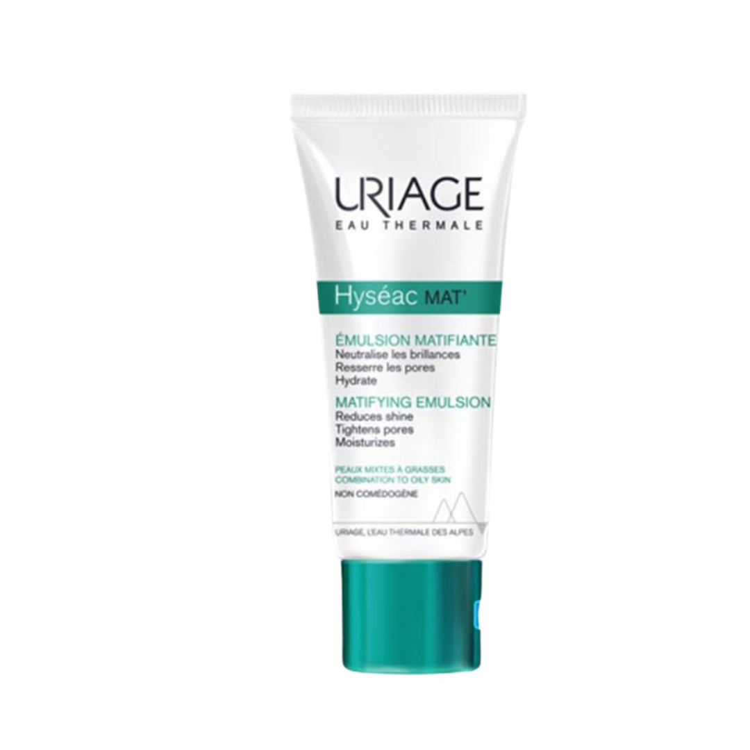 uriage hyseac emulsion mat 40ml كريم جل يعمل على تنظيم الافرازات للبشره  الدهنيه يصلح للرجال والنساء،  يستخدم كبرايمر طبي قبل المكياج لتجنب المظهر اللامع والمظهر الرمادي