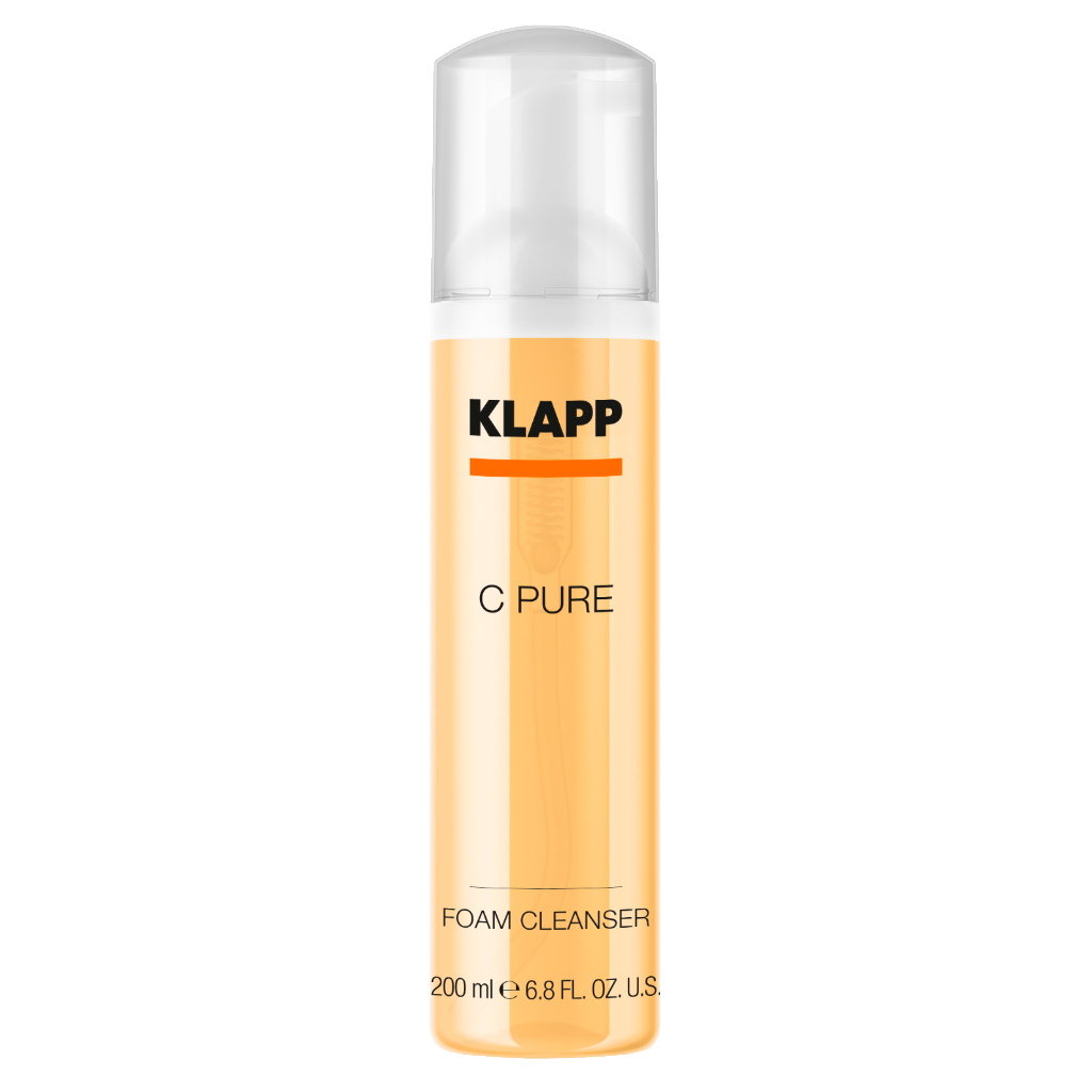 klapp C pure foam cleaners 200mlرغوة تنظيف لجميع أنواع البشرة خاصة البشرة الدهنية و المختلطة و لجميع الأعمار و يعطى نضارة و اضاءة للبشرة ( لا يسبب جفاف للبشرة )يحتوى على vitc