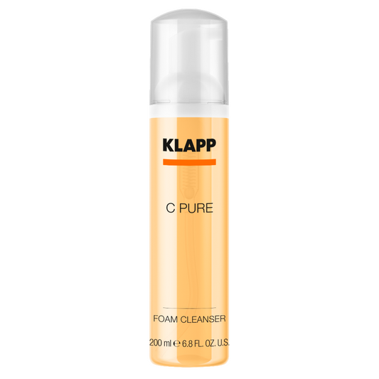 klapp C pure foam cleaners 200mlرغوة تنظيف لجميع أنواع البشرة خاصة البشرة الدهنية و المختلطة و لجميع الأعمار و يعطى نضارة و اضاءة للبشرة ( لا يسبب جفاف للبشرة )يحتوى على vitc