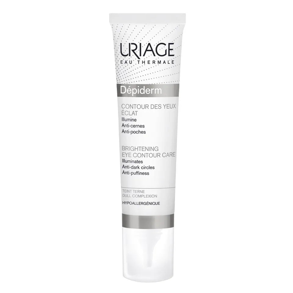 uriage depiderm brightening eye contour care كريم علاج الهالات السوداء والانتفاخات تحت العين يعطي تفتيح ويزيل خطوط التجاعيد يحتوي على فيتامين سي وE ومياه حراريه