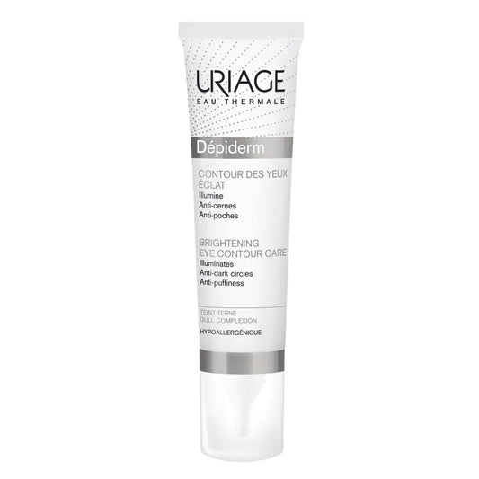 uriage depiderm brightening eye contour care كريم علاج الهالات السوداء والانتفاخات تحت العين يعطي تفتيح ويزيل خطوط التجاعيد يحتوي على فيتامين سي وE ومياه حراريه